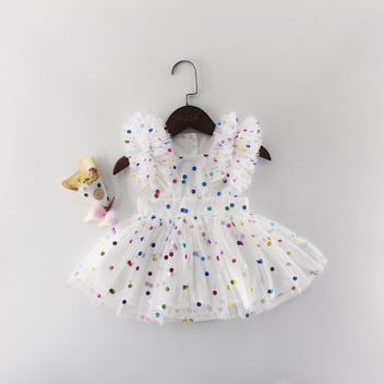 Rainbow Polkadot Tulle Dress