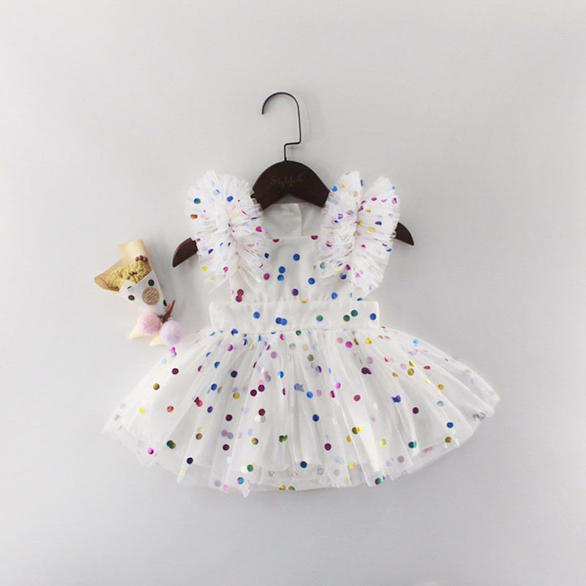 Rainbow Polkadot Tulle Dress