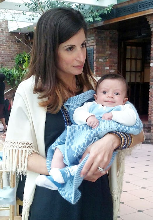 Margaux Calemmo who has experienced postpartum depression holding her baby