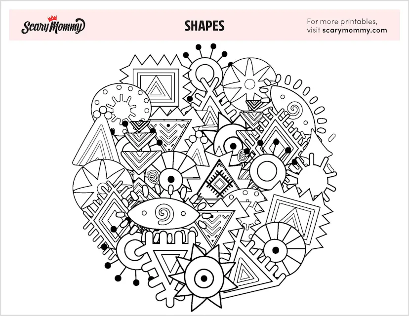 Coloring Round Shape Satisfying Shapes Coloring Pages