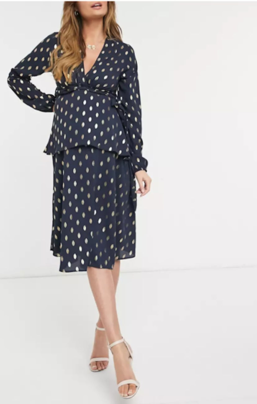 Queen Bee Tiered Maternity Midi Dress