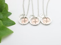 Compass Friendship Necklaces For Three By FriendLoveGifts