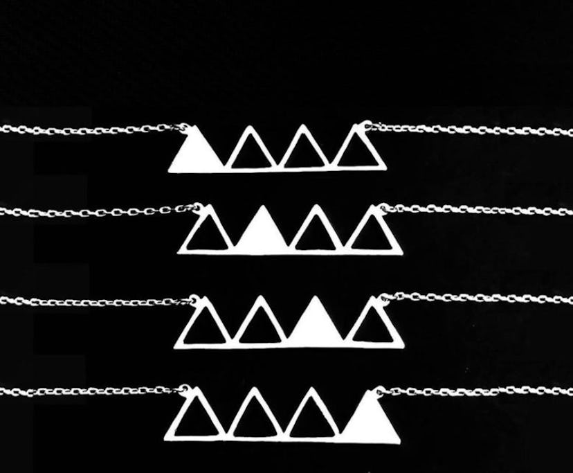4 Best Friend Triangle Necklace By JewelryRB