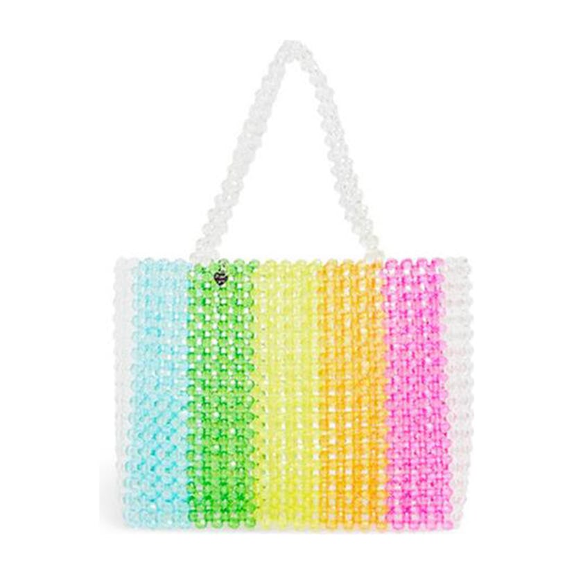 Bari Lynn Rainbow Beaded Bag