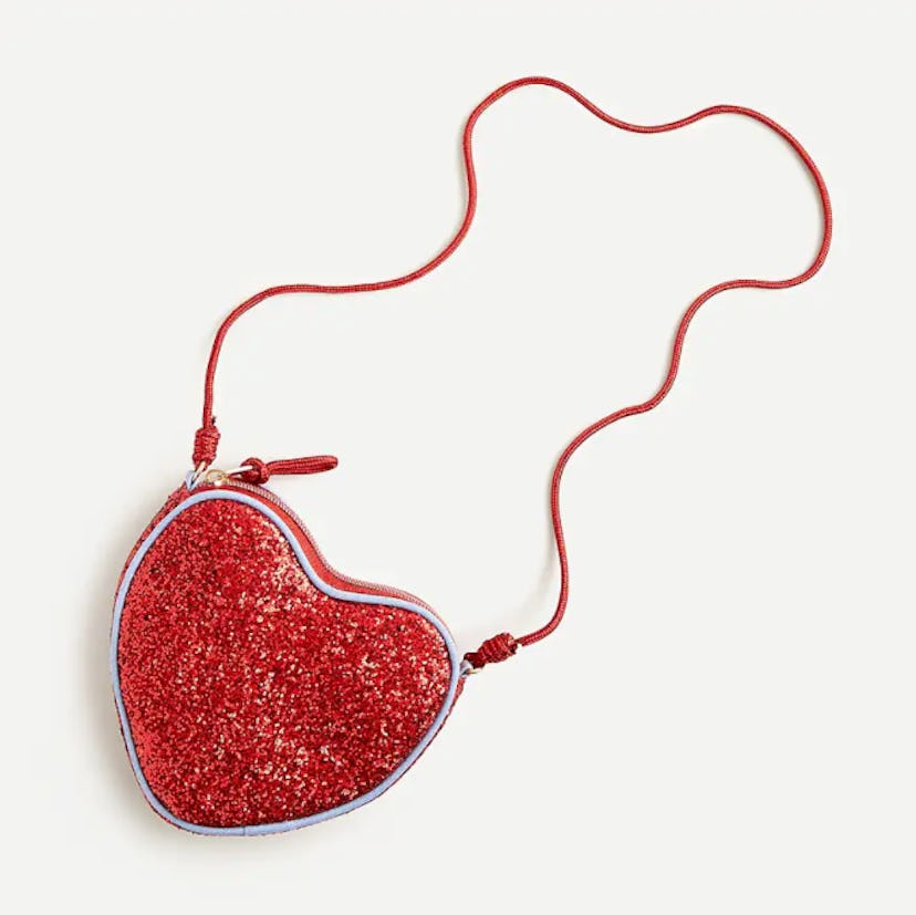 J. Crew Glitter Heart Bag