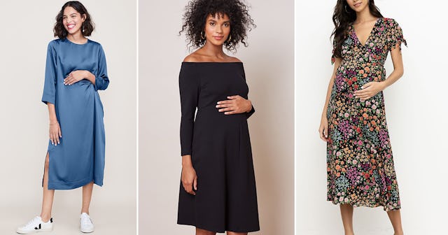 Pregnant women in gorgeous wedding guest dresses