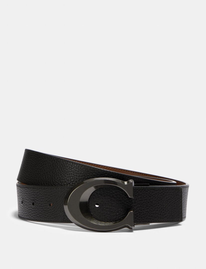 Coach Signature Buckle Cut-To-Size Reversible Belt, 38mm