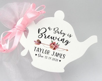 Love and Lullaby Events Tea Pot Baby Shower Favor Tag