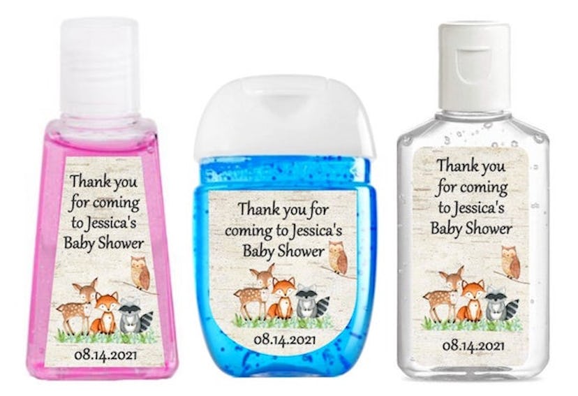 Wild Sugarberries Woodland Baby Shower Hand Sanitizer Labels 30 Pack