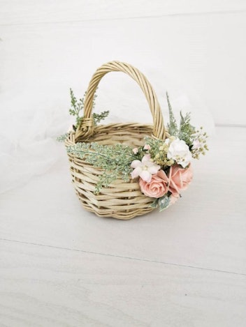FaberAccessories Floral Wicker Basket