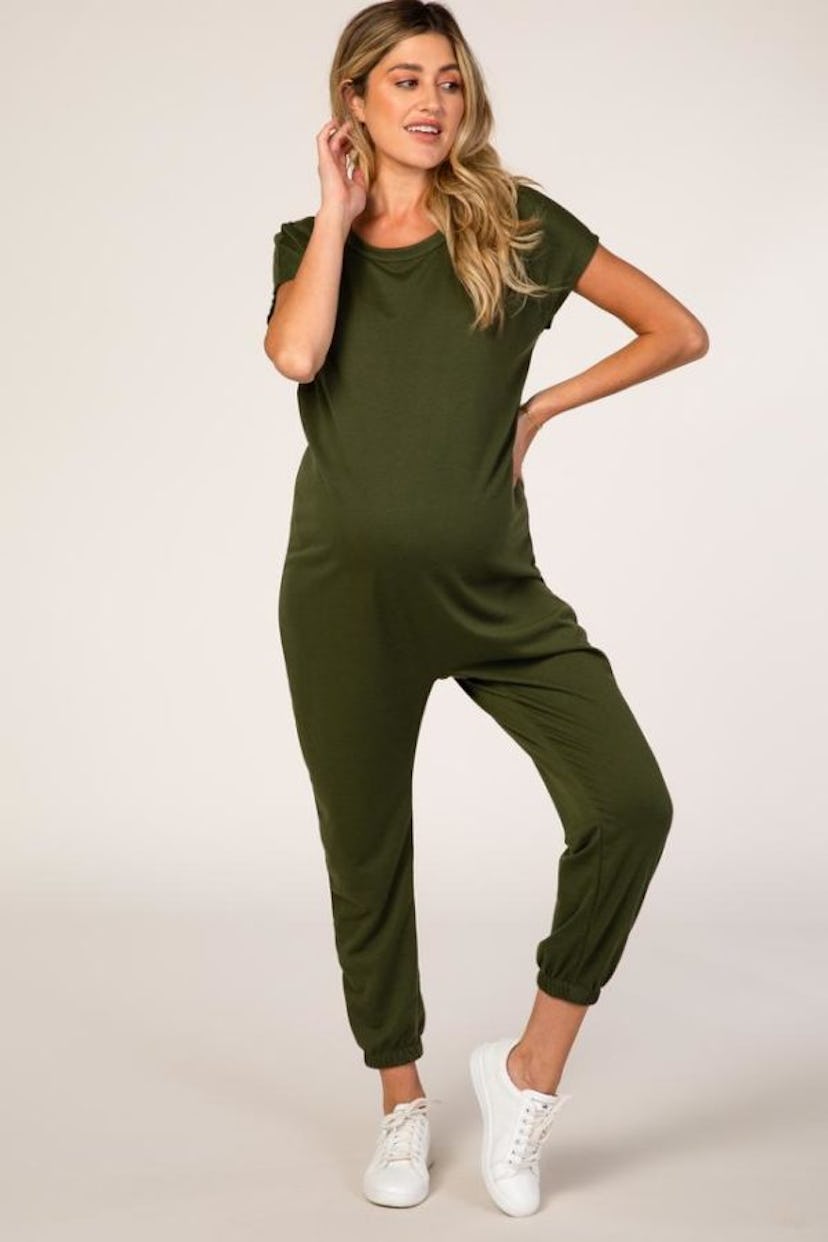 PinkBlush Short Sleeve Maternity Jumpsuit