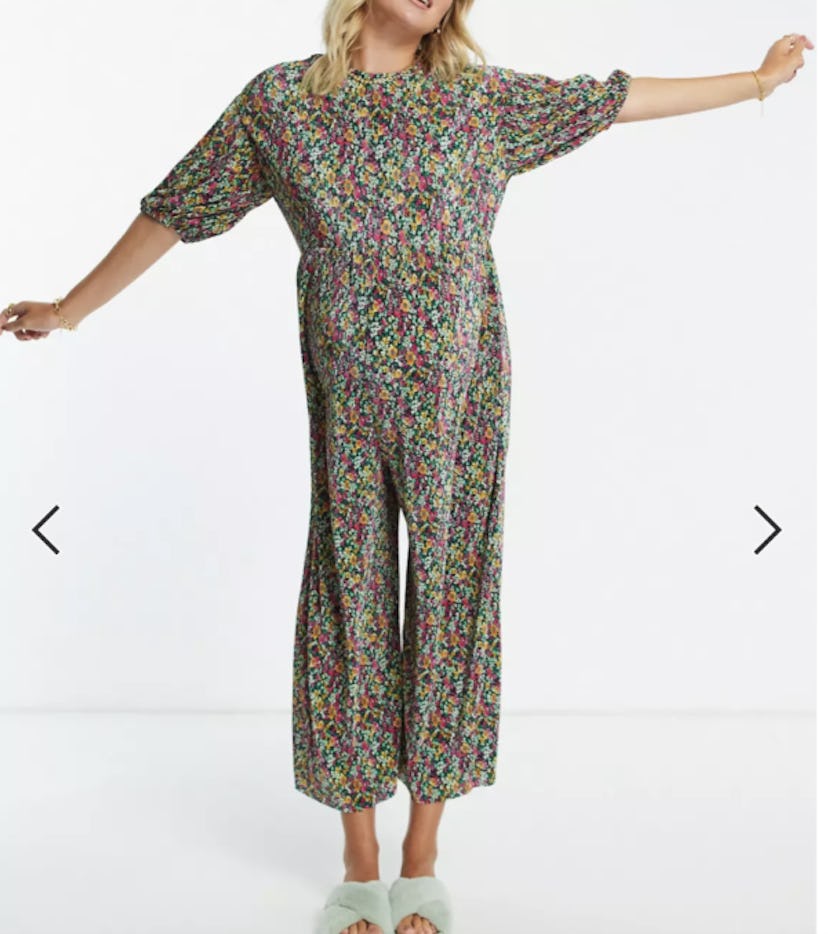 Asos Floral Print Maternity Jumpsuit