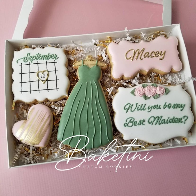 BaketiniBakeShop Bridesmaid Proposal Cookies