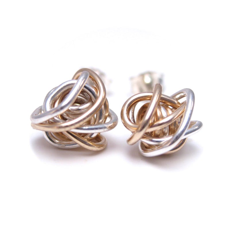 TwistedDesigns Mixed Metal Knot Stud Earrings