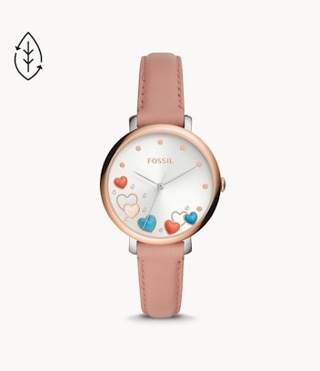 Fossil Jacqueline Three-Hand Pink Leather Watch