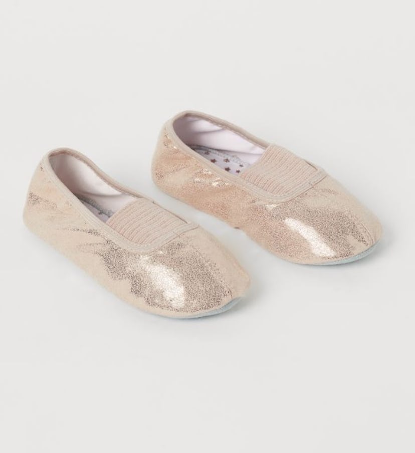 Shimmery Metallic Pink Ballet Shoes