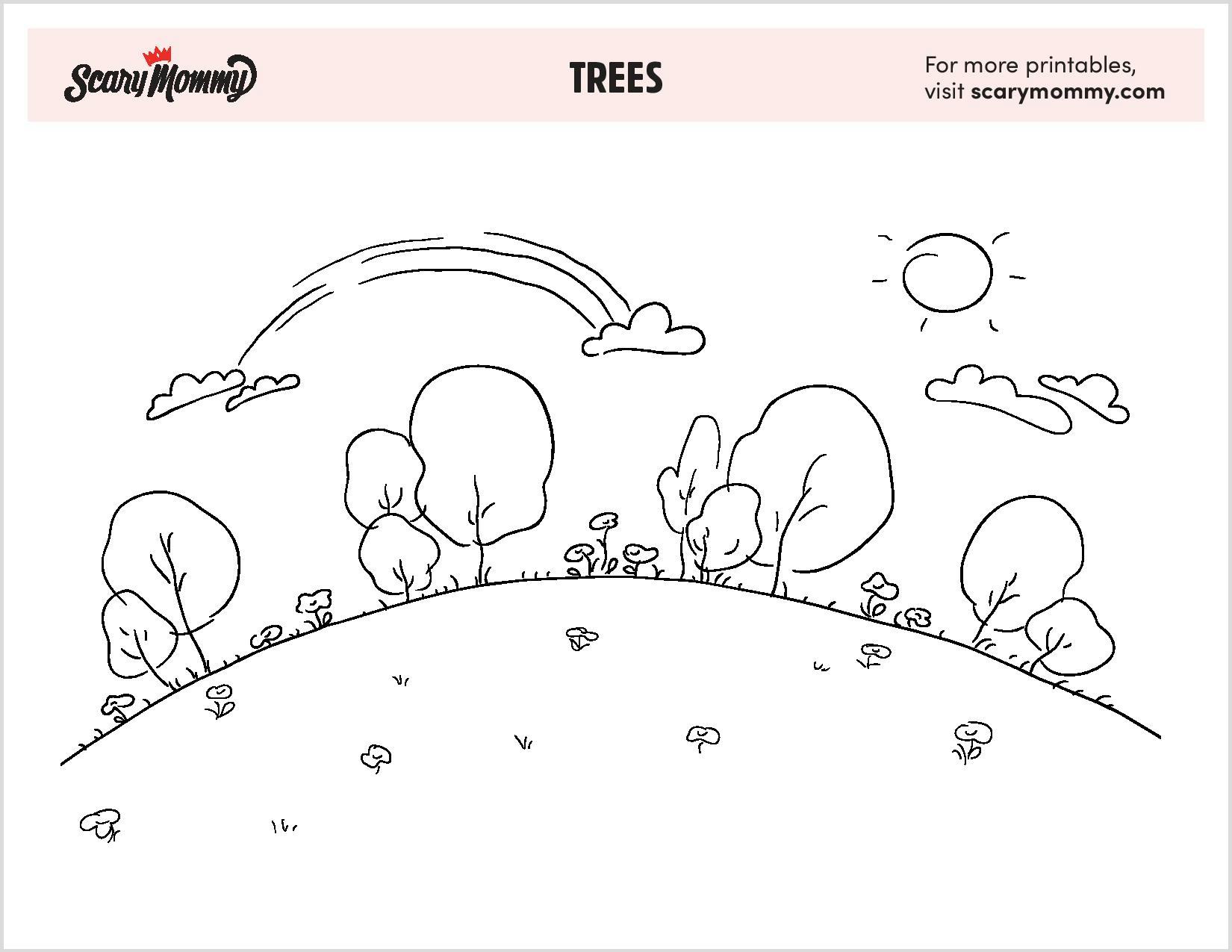 10 Cute Tree Coloring Pages to Download Now