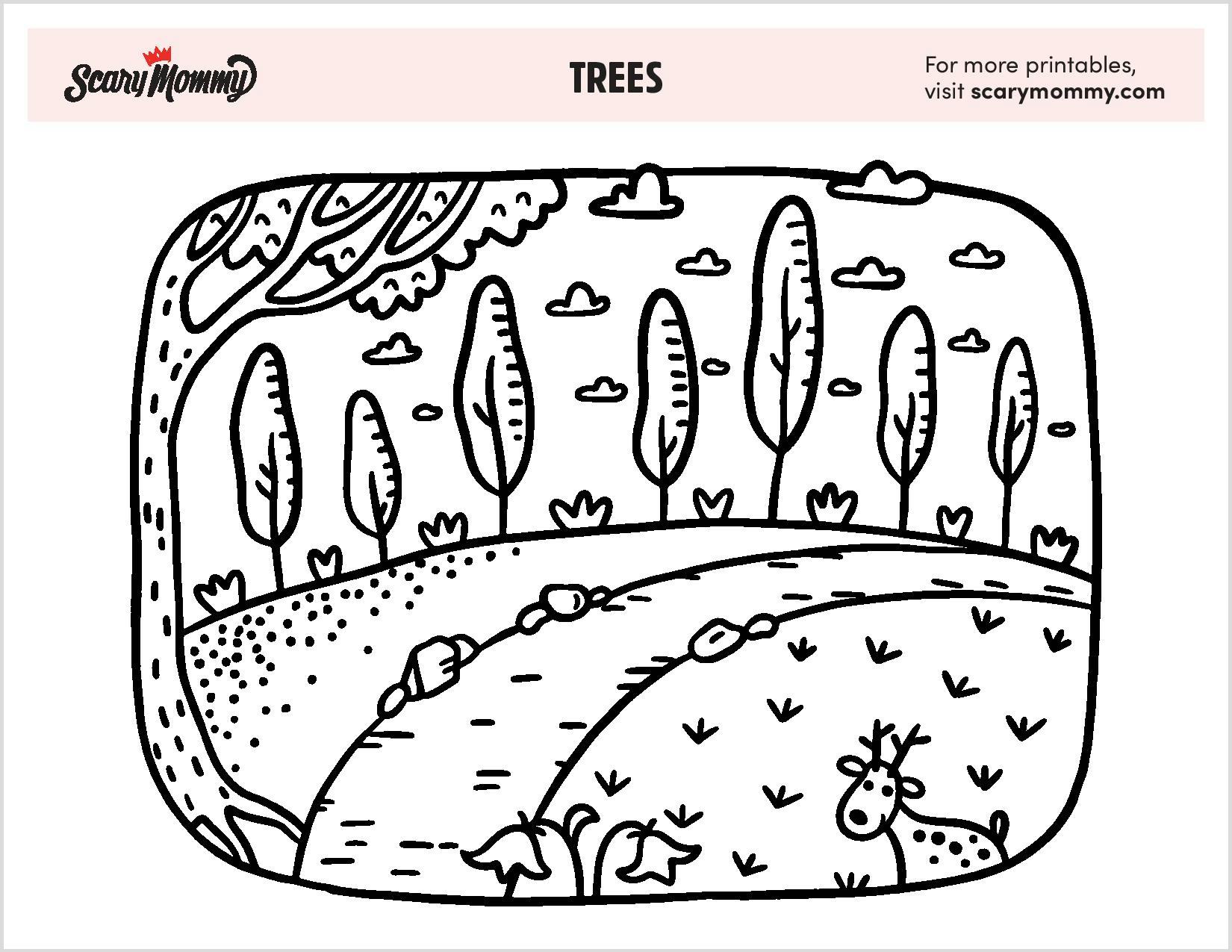 10 Cute Tree Coloring Pages to Download Now