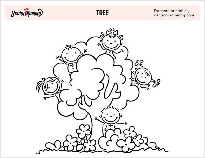 10 Unbeleafably Cute Tree Coloring Pages To Entertain Your Tiny Tree ...