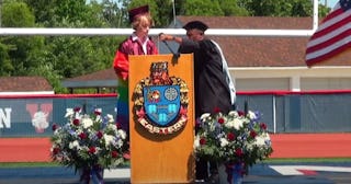 Principal crumpling valedictorian's mental health speech.