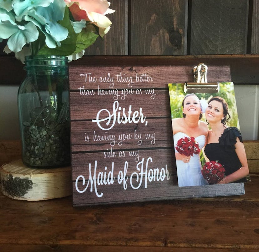 Love Small Town USA Maid of Honor Sister Frame