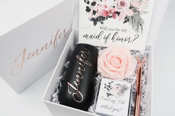 MissBoxie Black & Blush Will You Be My Maid of Honor Proposal Box