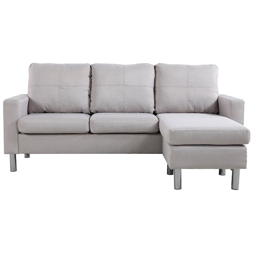 Small Space Linen Fabric Sectional Sofa ...