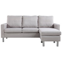 Small Space Linen Fabric Sectional Sofa ...