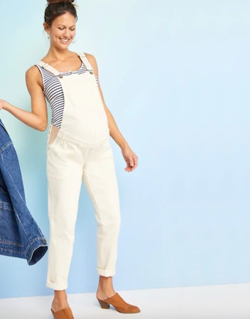 Old Navy Maternity Ecru-Wash  Workwear Overalls