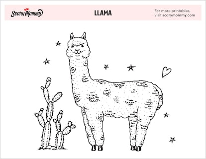 Mix and Match Llama Coloring Page Craft - Messy Little Monster
