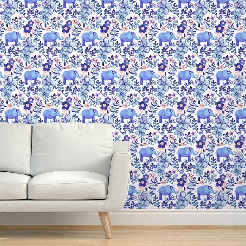 Spoonflower Elephant Wallpaper