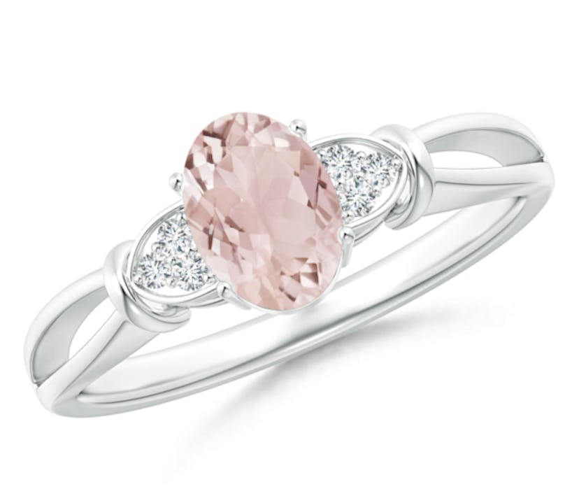 Angara Solitaire Oval Morganite Ring