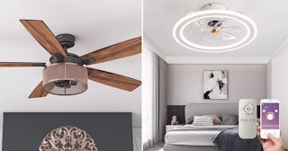Honeywell carnegie and EKIZNSN flush mount ceiling fans side by side