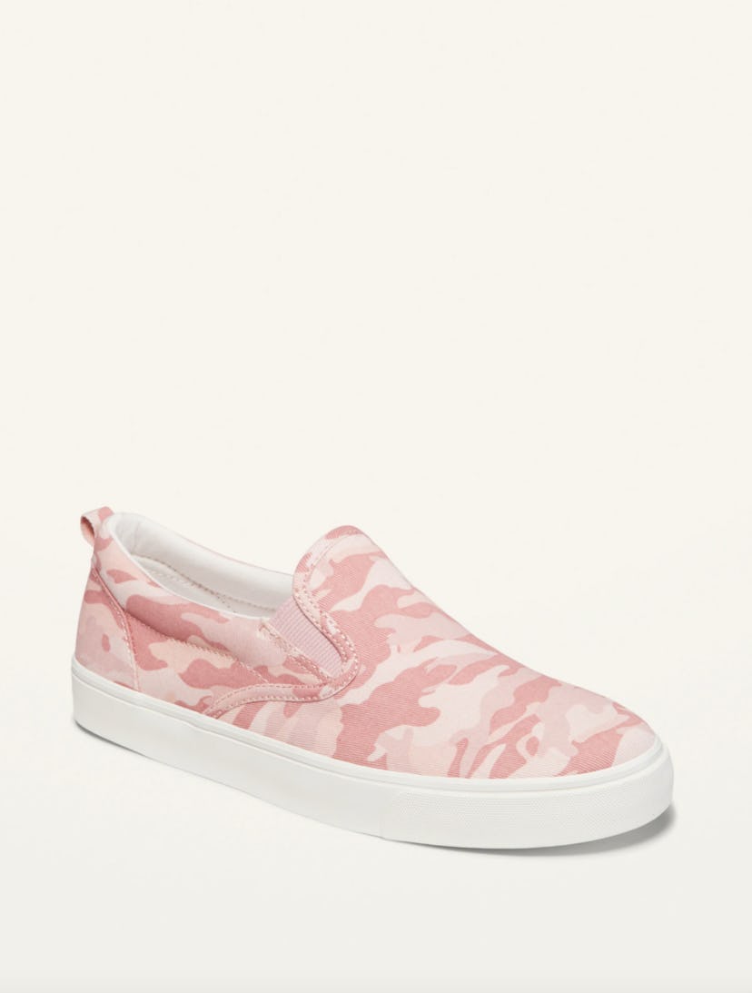 Pink Camo Canvas Slip-Ons