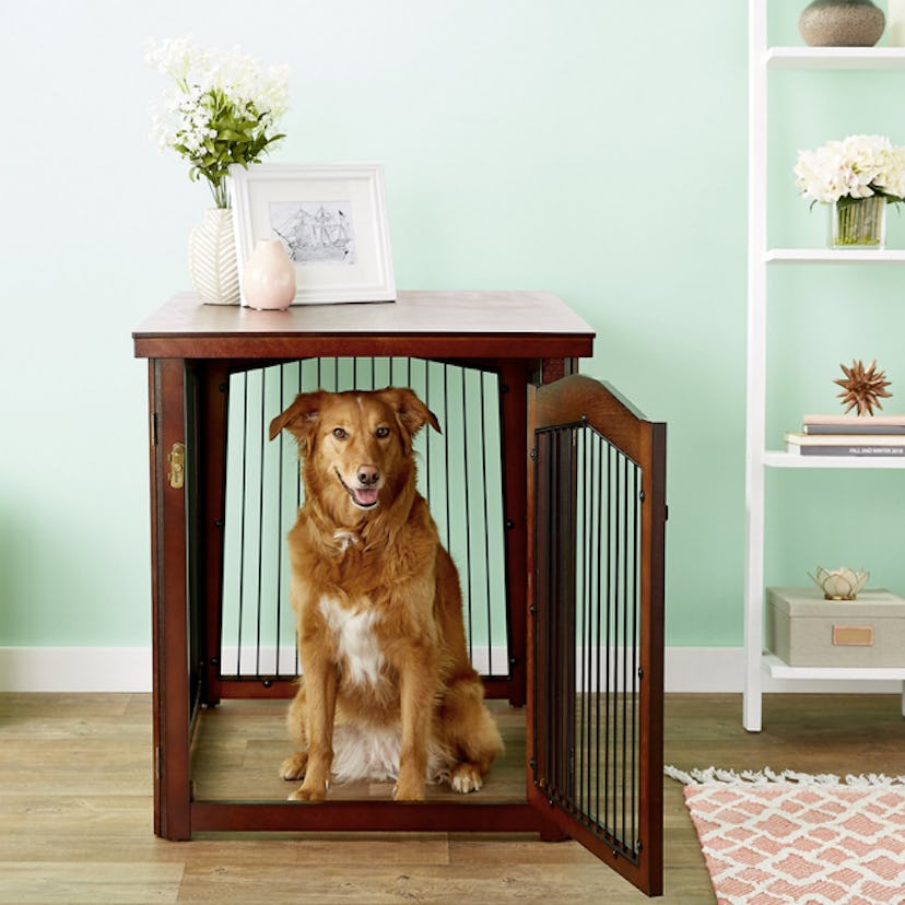 Merry Products 2-in-1 Configurable Single Door Furniture Style Dog Crate & Gate