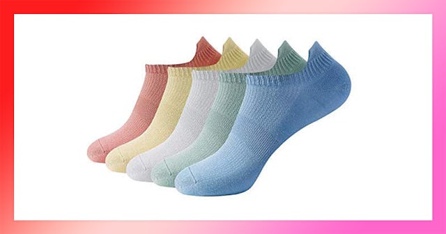 Multicolor top-rated bamboo socks that help limit foot swear and odor