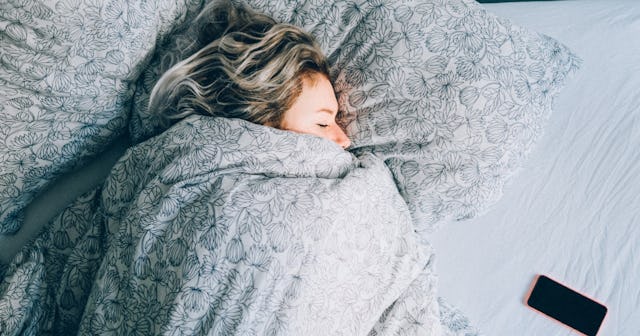 Woman sleeping — sleep talking