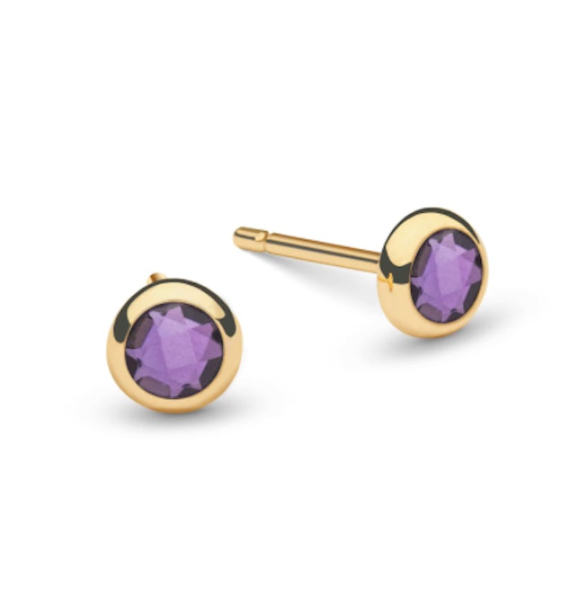 Haverhill Birthstone Studs 14k Yellow Gold with Amethyst