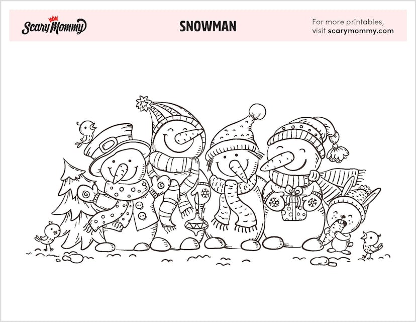 Snowman coloring page 3