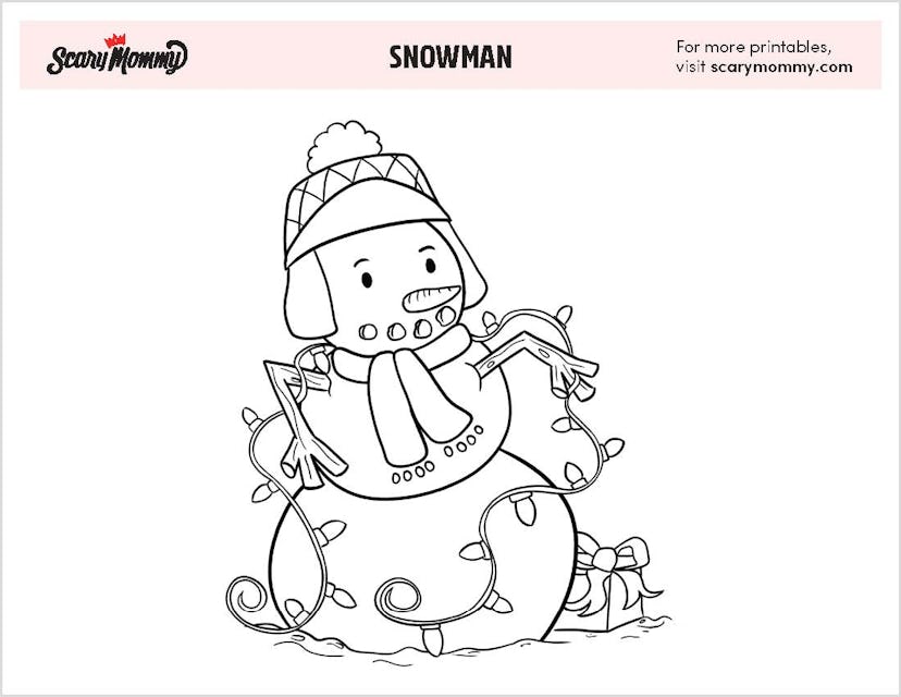 Snowman coloring page 4