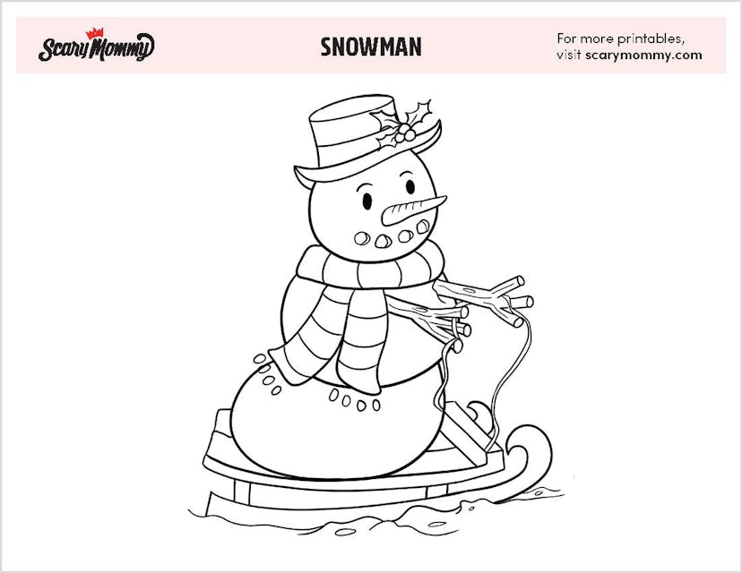 Snowman coloring page 7