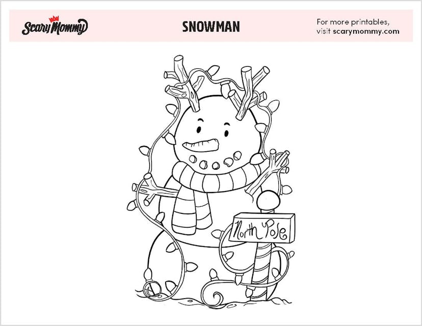 Snowman coloring page 9