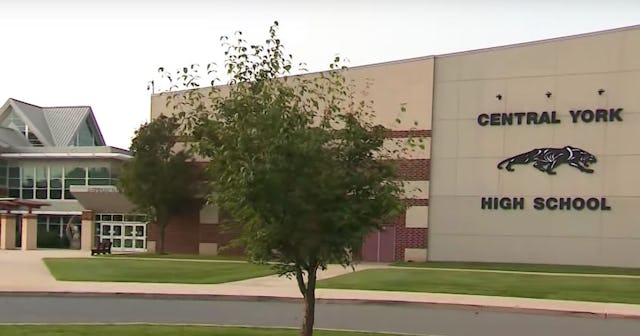 The All-White School from Central York during a cloudy day