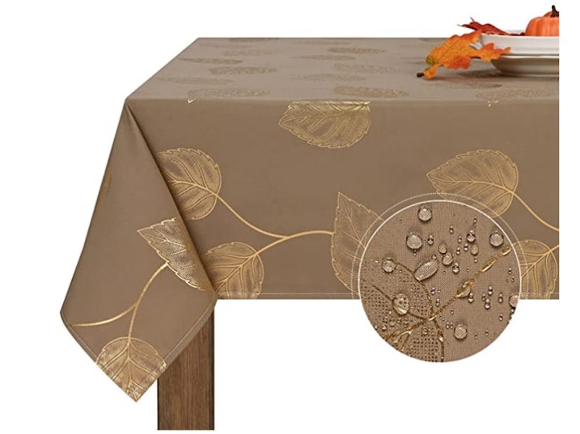 ASPMIZ Waterproof Autumn Leaf Tablecloth