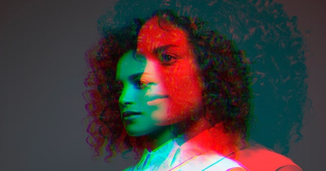 Multiple exposure view of a woman — complex person.