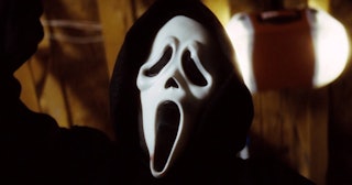 Still of Ghostface in the movie Scream.