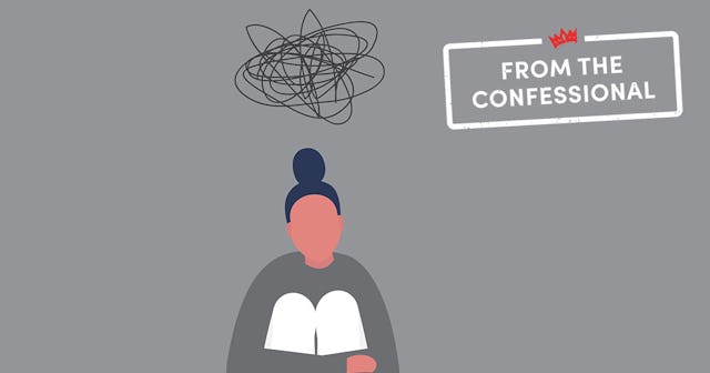 An illustration of a woman sitting on the floor while having a panic attack