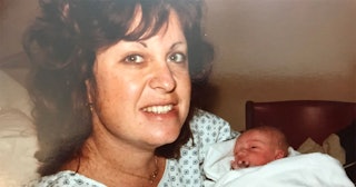 Amy B. Chesler's mother holding her newborn whose brother abused her and killed their mother