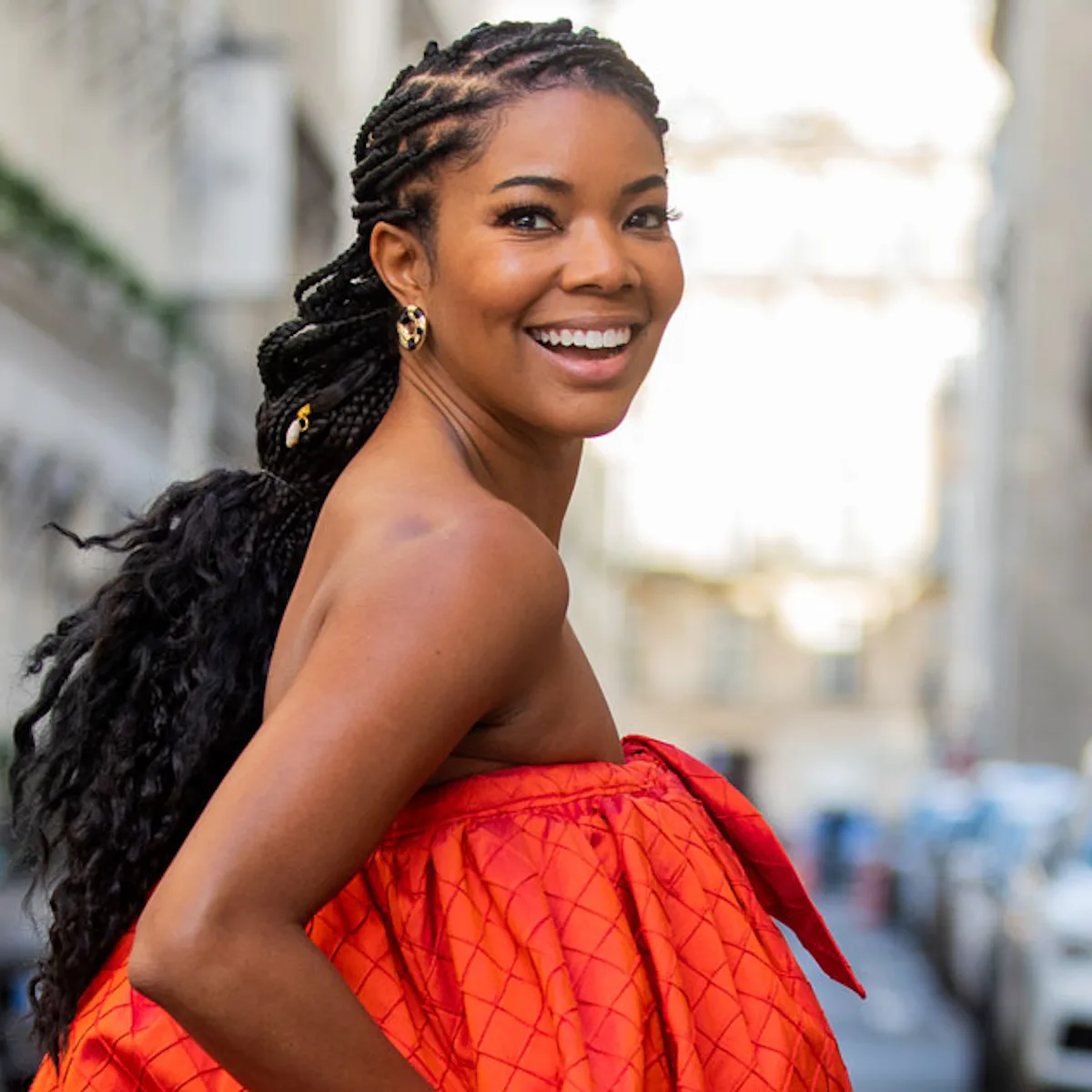 gabrielle union orange dress Gabrielle Union Stopped Giving a F*ck. And Her World Opened Up