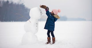 Girl building a snowman — snowman names.